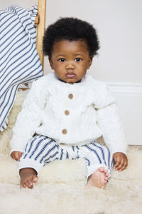 Calico Cream Fisherman Cable Cardigan