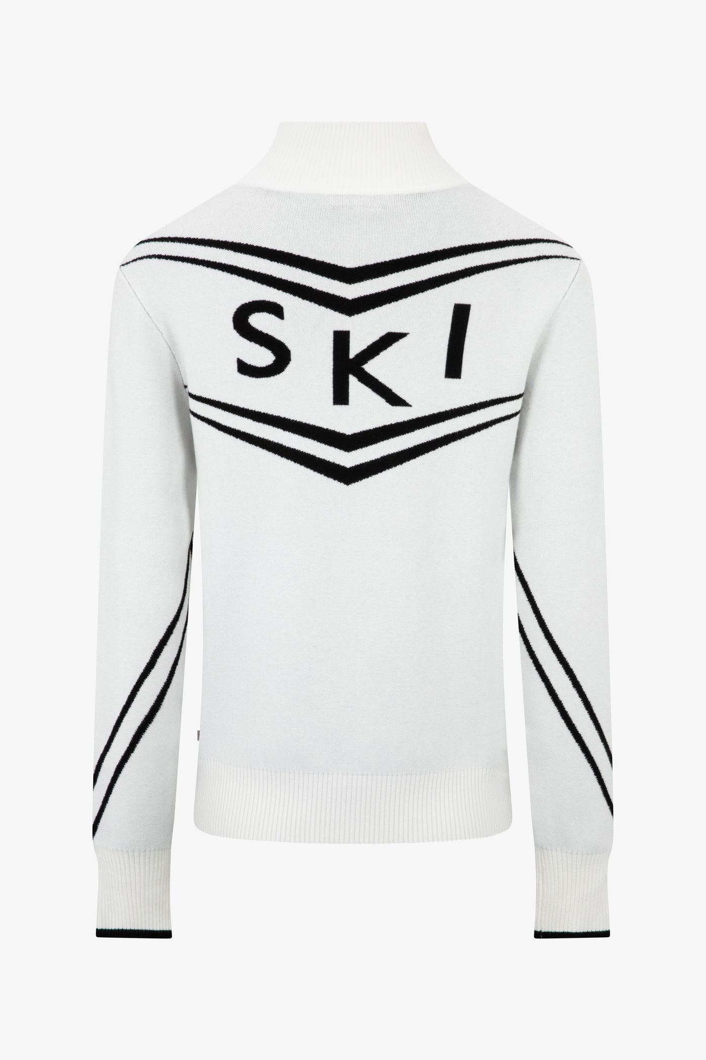 Cream/ Black Ladies Zip Panel Ski Jumper