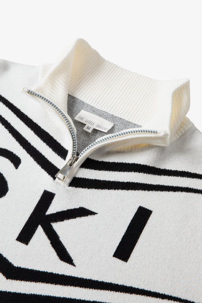 Cream/ Black Ladies Zip Panel Ski Jumper