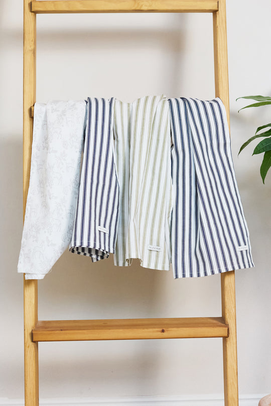 4pk Muslin Squares - Navy Cream