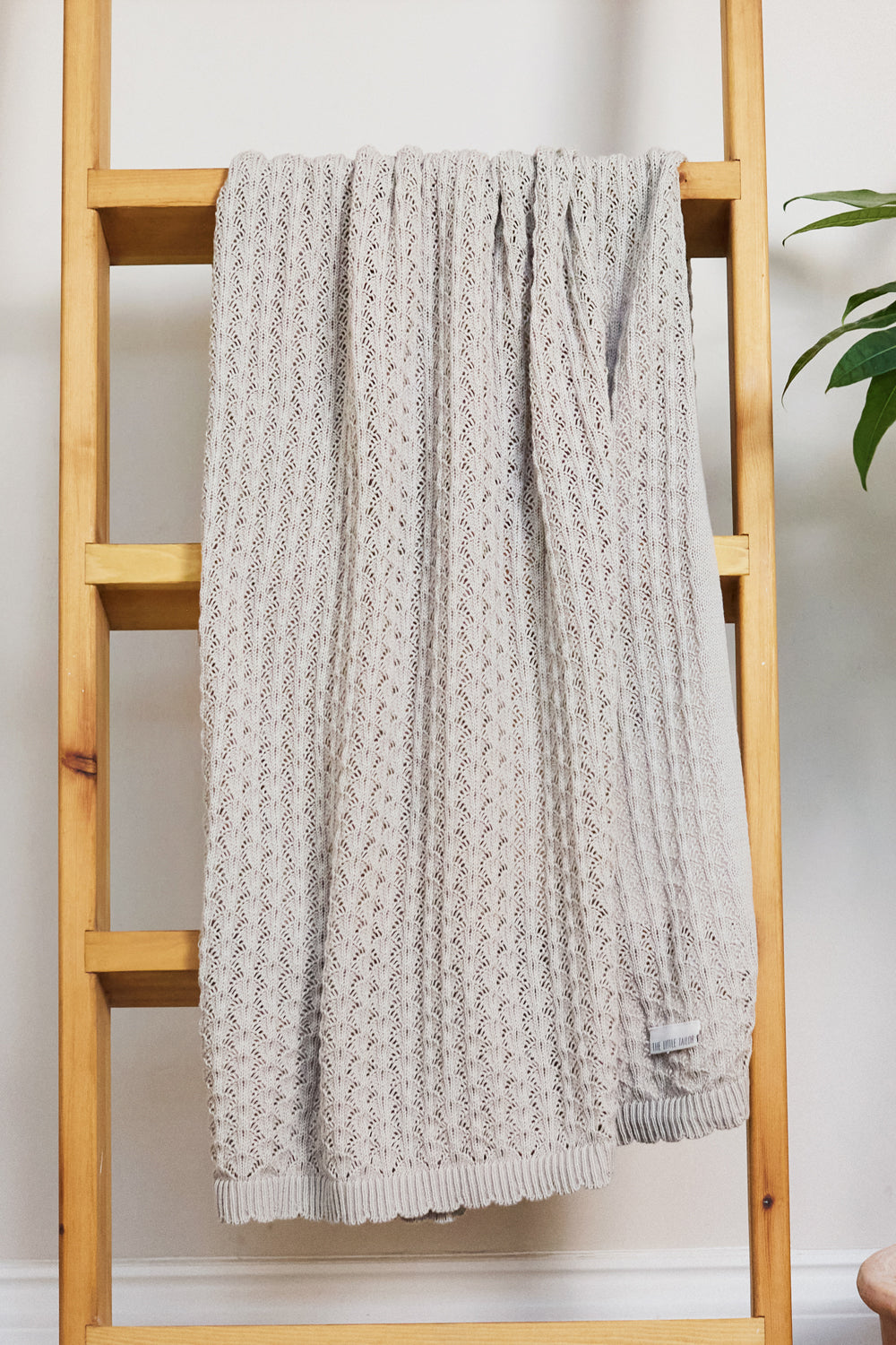 Scallop Pointelle Blanket-Fawn
