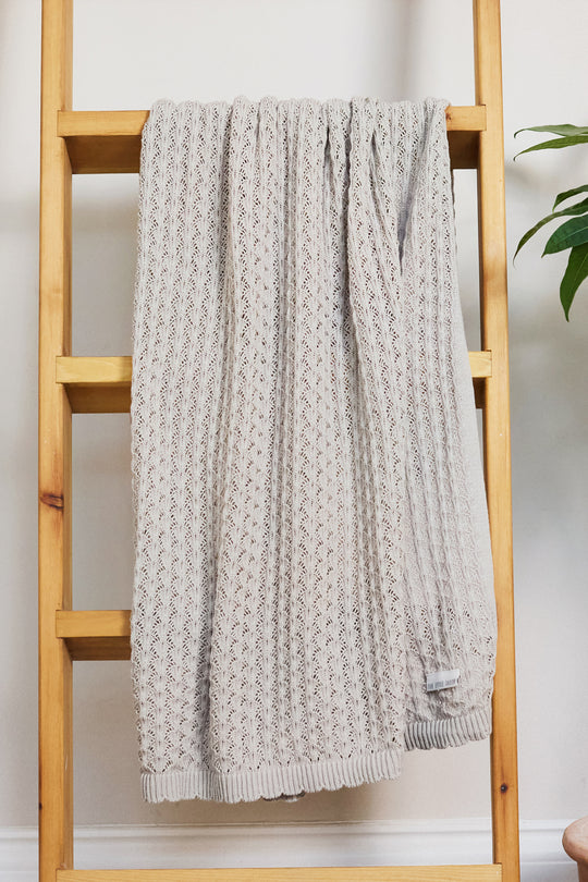 Scallop Pointelle Blanket-Fawn