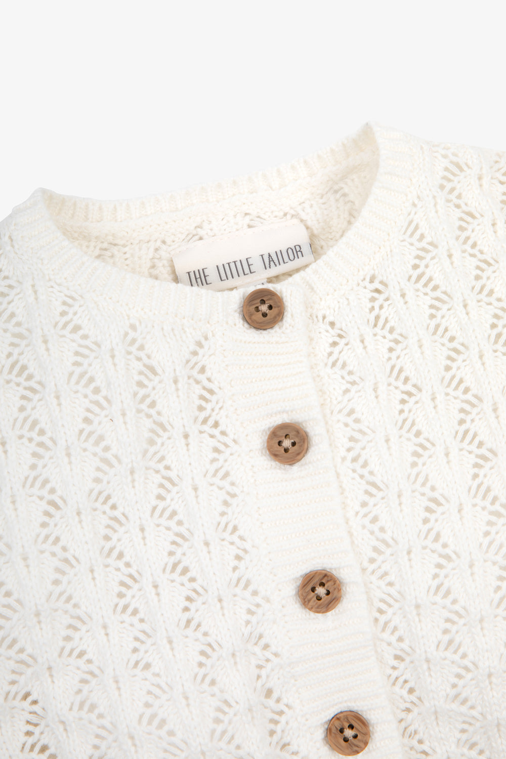 100% Cotton Scallop Design Pointelle Baby Cardigan Calico
