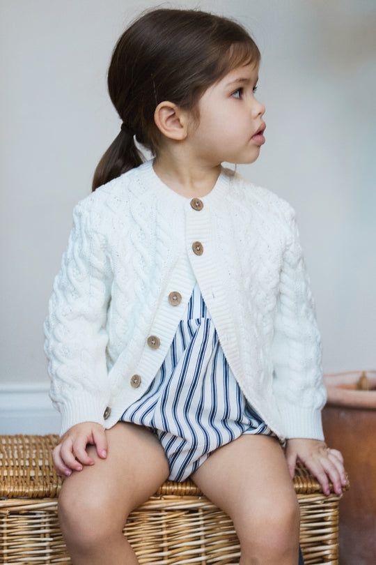 Calico Cream Fisherman Cable Cardigan