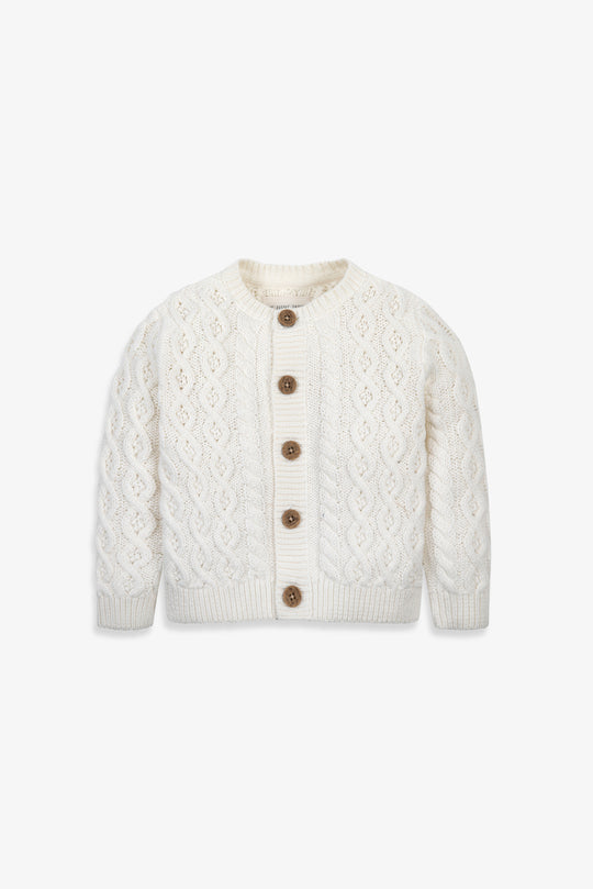 Calico Cream Fisherman Cable Cardigan