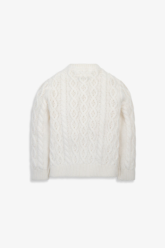 Calico Cream Fisherman Cable Cardigan
