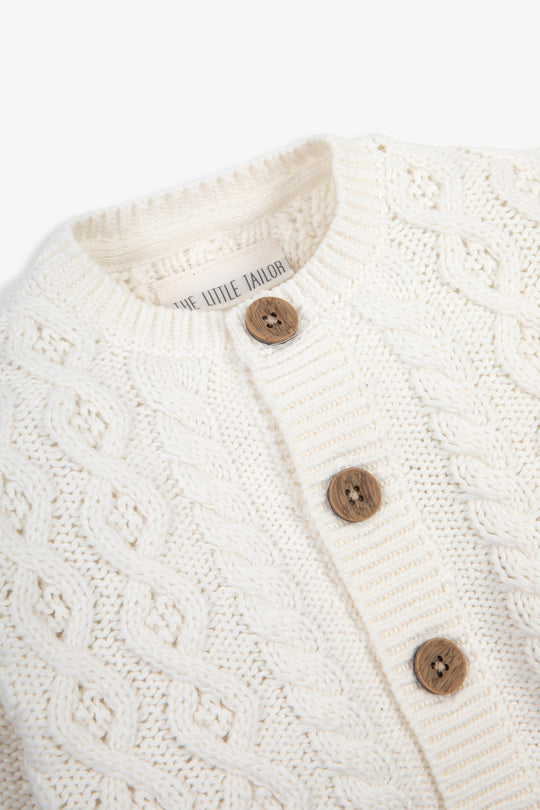 Calico Cream Fisherman Cable Cardigan