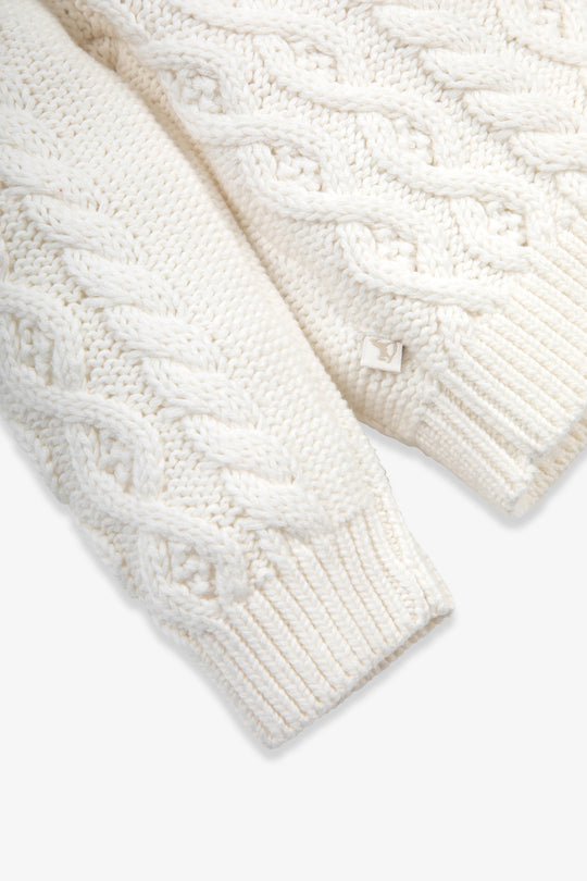 Calico Cream Fisherman Cable Cardigan
