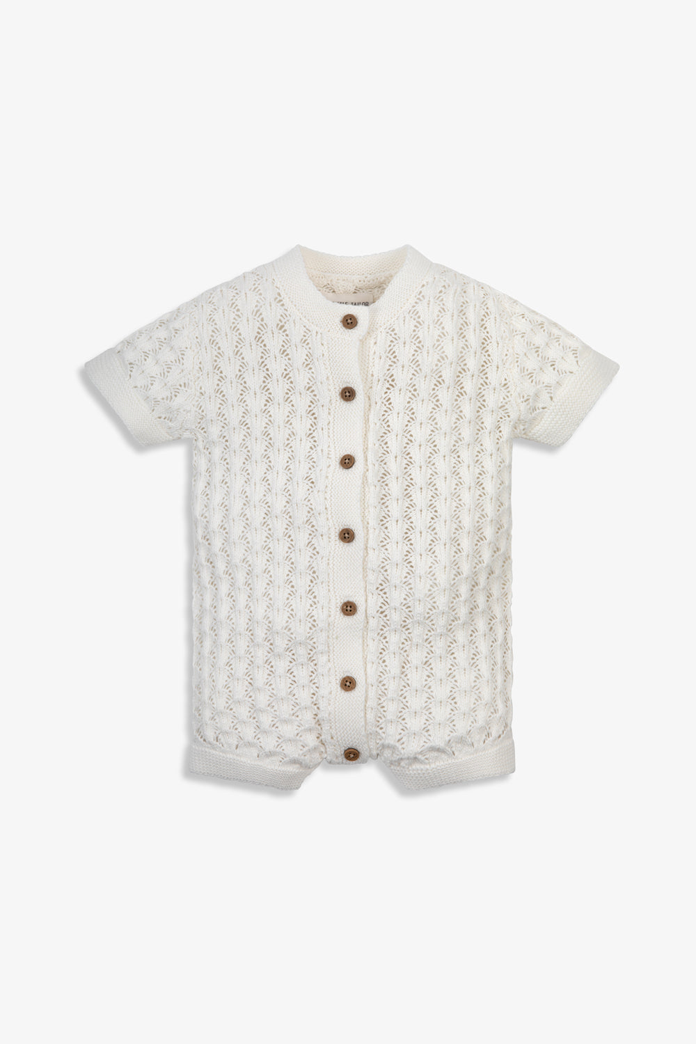 100% Cotton Scallop Design Pointelle Baby Romper Calico