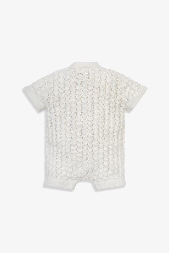 100% Cotton Scallop Design Pointelle Baby Romper Calico