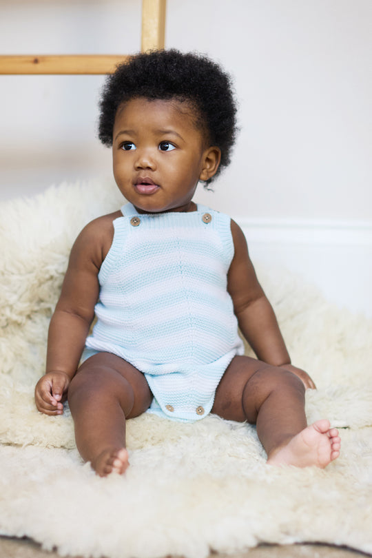 Baby Chevron Design Knitted  Cotton Romper