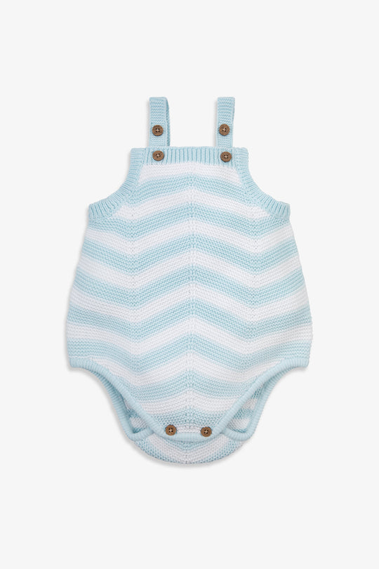 Baby Chevron Design Knitted  Cotton Romper