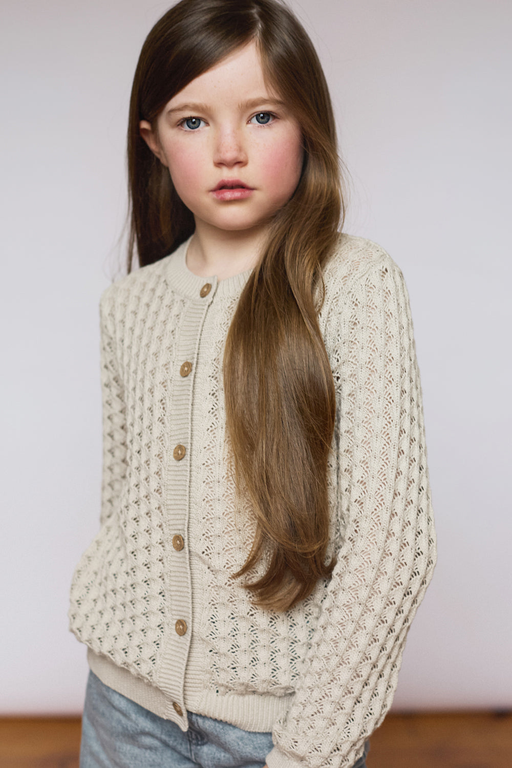 100% Cotton Scallop Design Pointelle Kid&