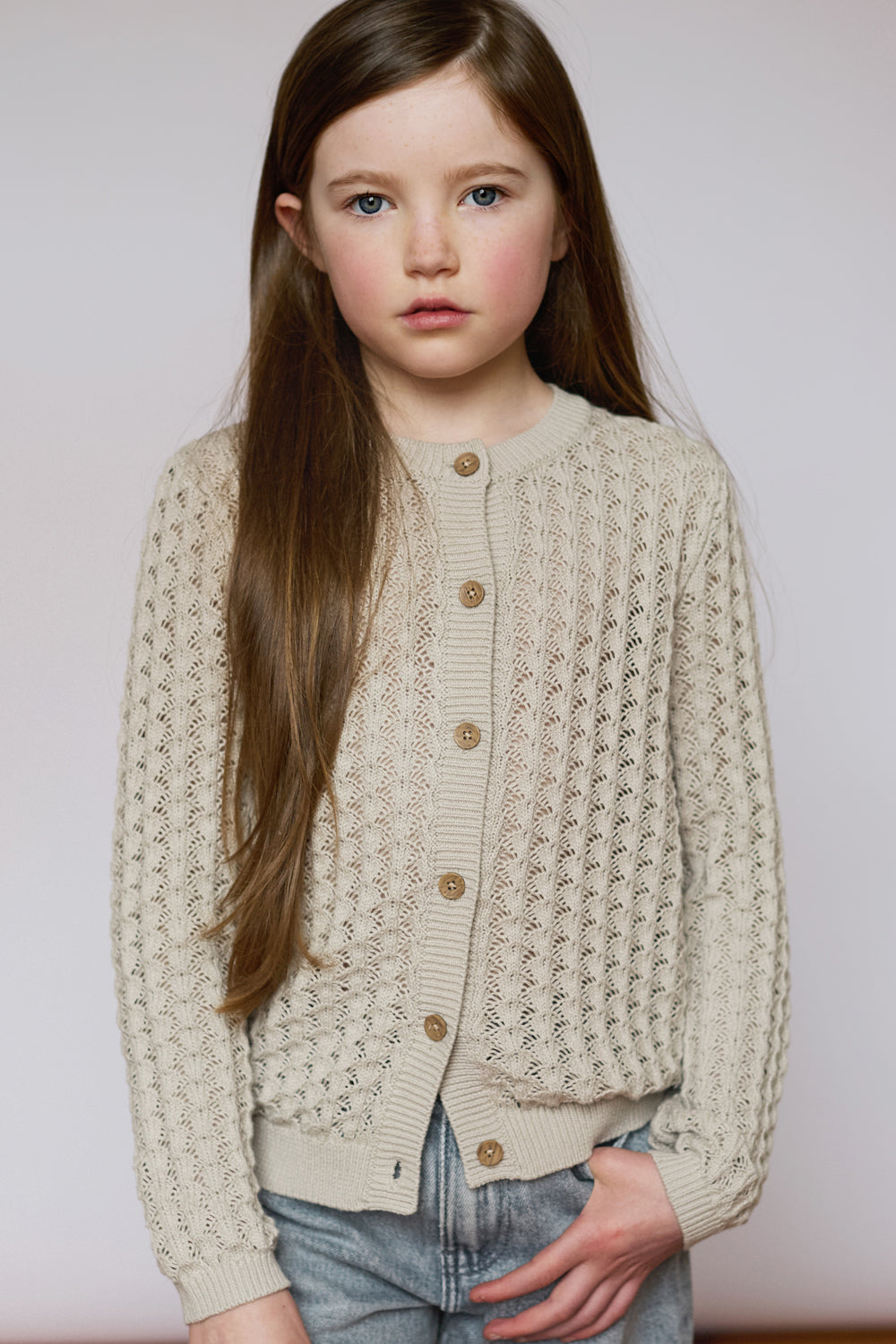 100% Cotton Scallop Design Pointelle Kid&
