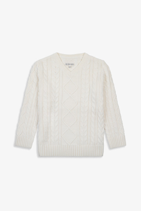 Fisherman Cable Knit Cotton Kids Jumper