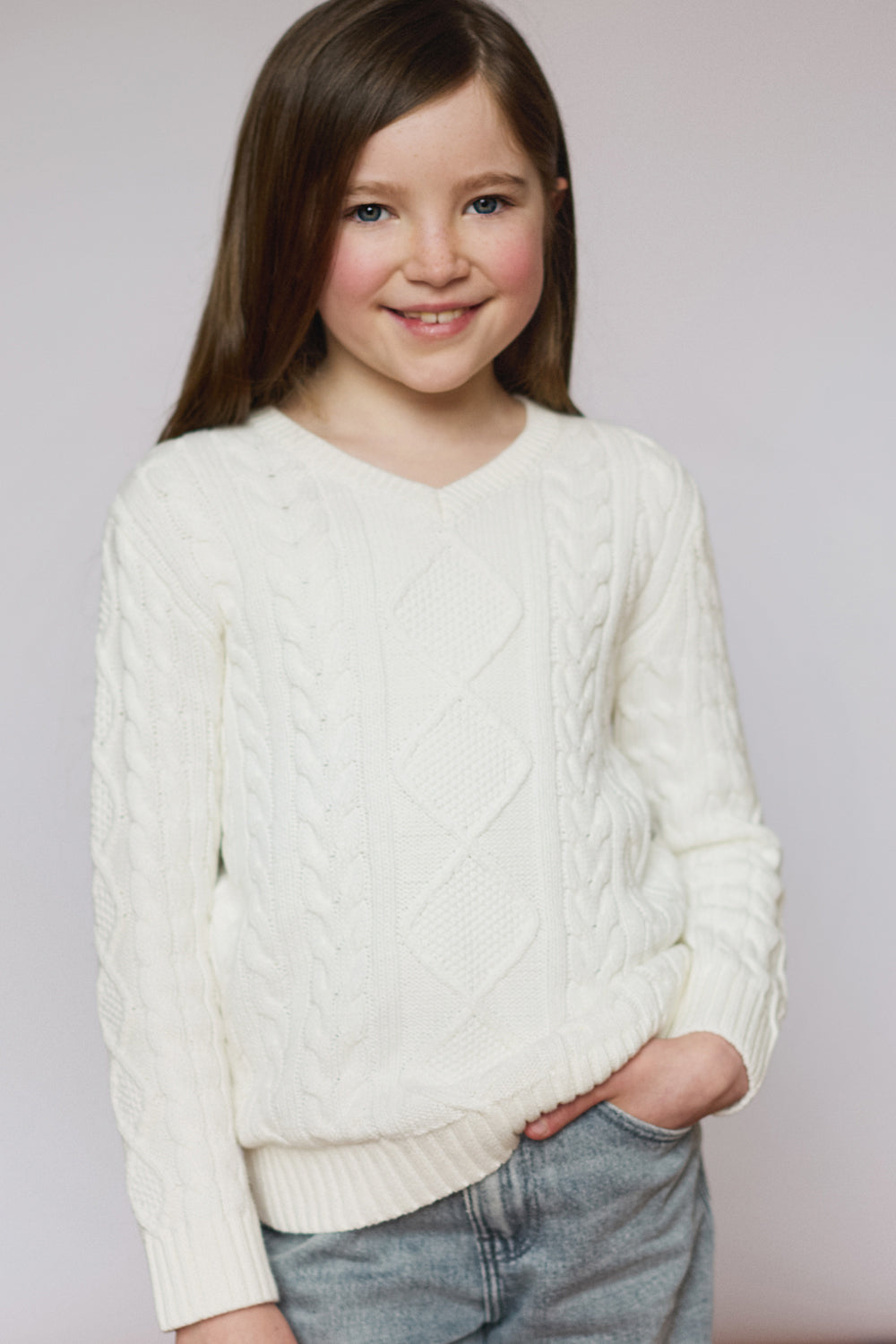 Fisherman Cable Knit Cotton Kids Jumper