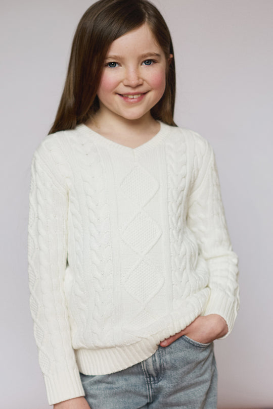 Fisherman Cable Knit Cotton Kids Jumper
