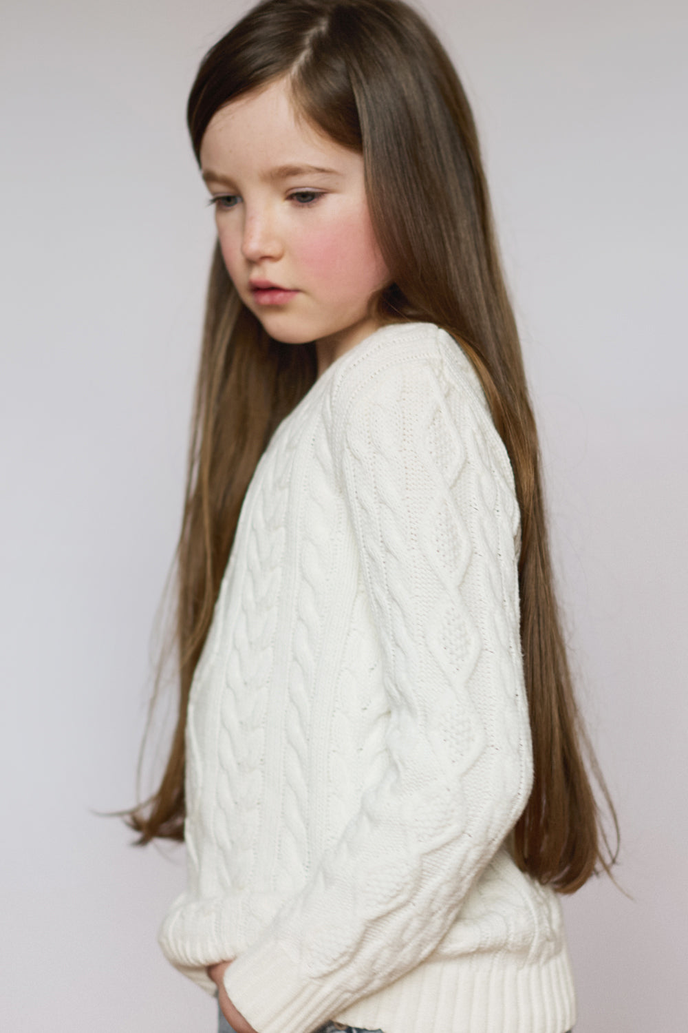 Fisherman Cable Knit Cotton Kids Jumper