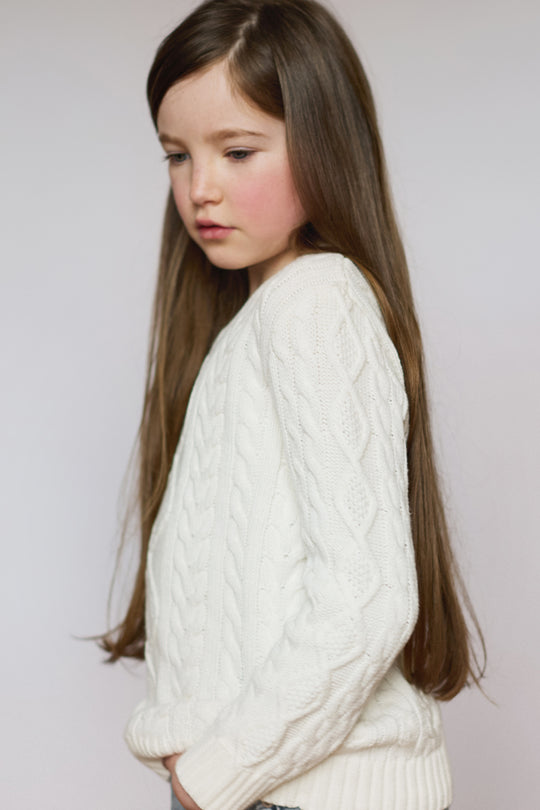Fisherman Cable Knit Cotton Kids Jumper