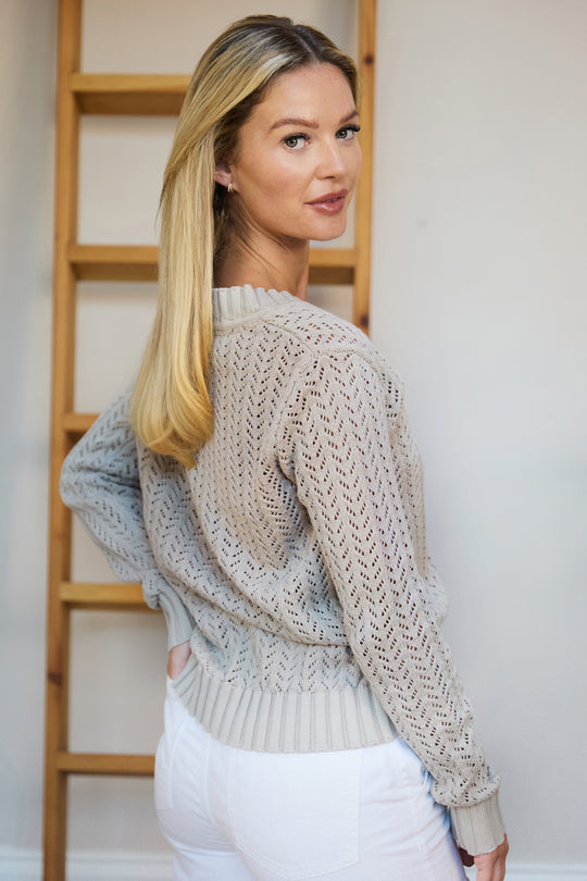 100% Cotton Ladies Pointelle Jumper