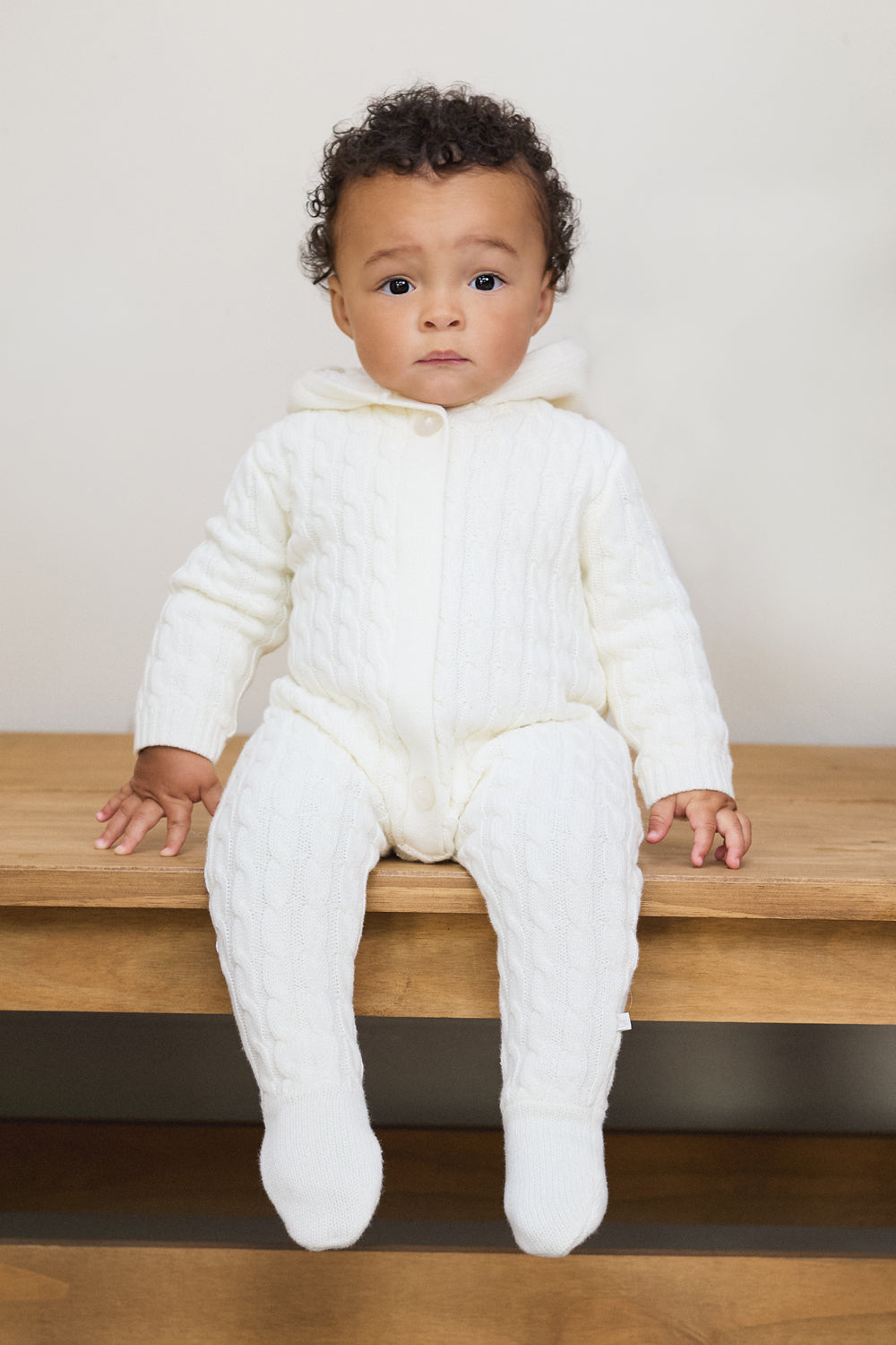 Cream Lined Knitted Pramsuit