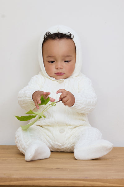 Cream Lined Knitted Pramsuit