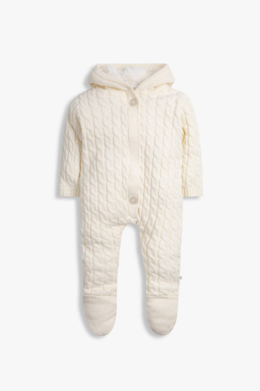 Cream Lined Knitted Pramsuit