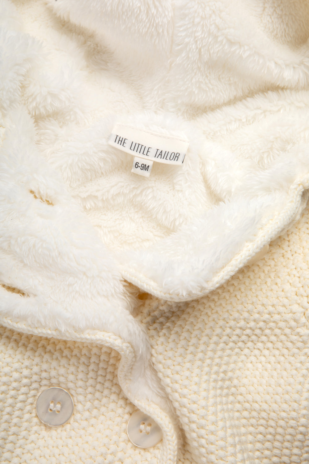 Pram Coat Plush Lined, cream