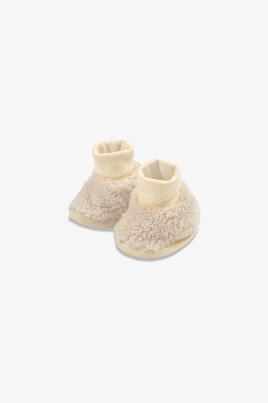 Cream Plush Sherpa Booties