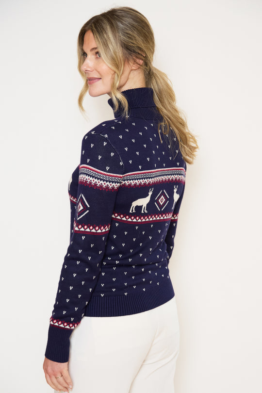 Roll Neck Fairisle Reindeer Jumper