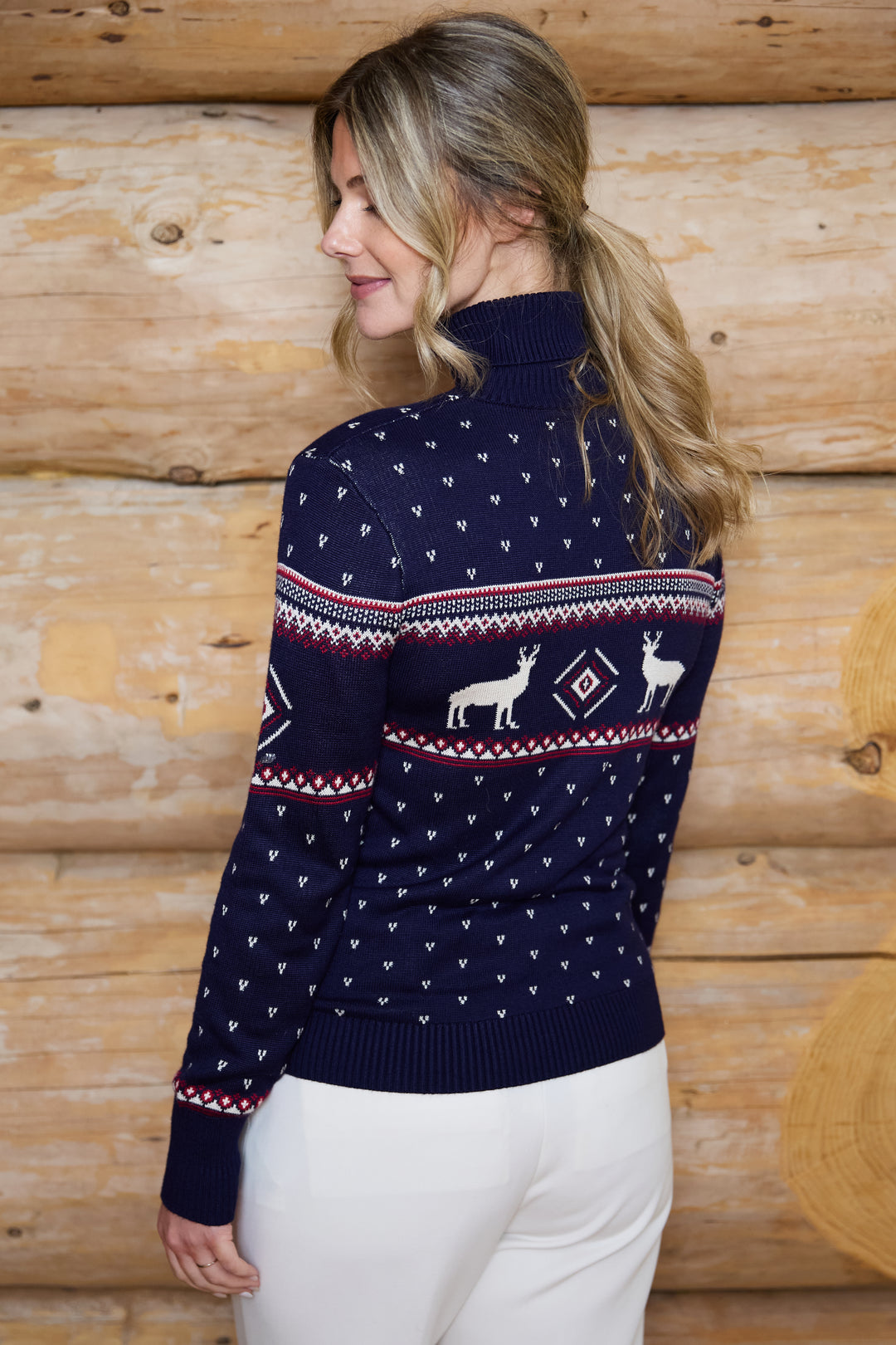 Roll Neck Fairisle Reindeer Jumper