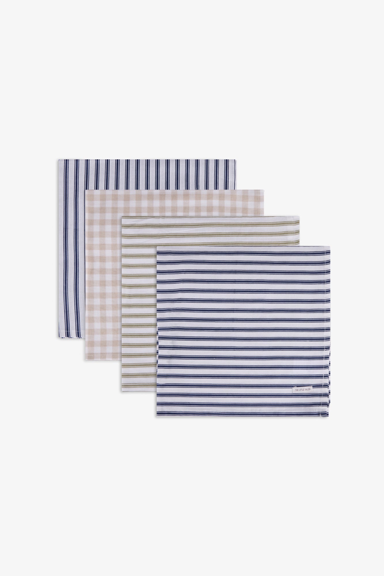 4pk Muslin Squares - Navy Cream