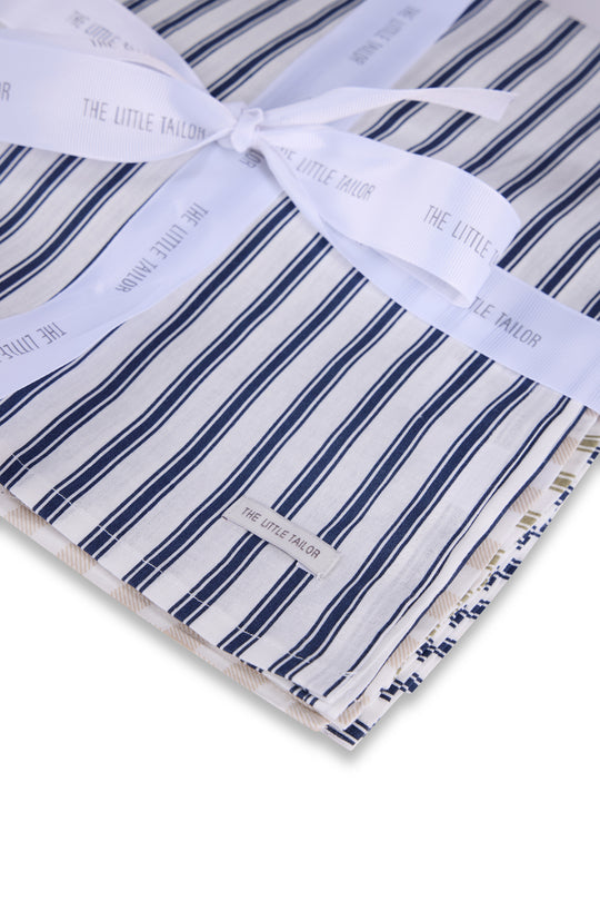 4pk Muslin Squares - Navy Cream