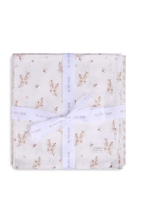 4pk Muslin Squares - Neutral Floral