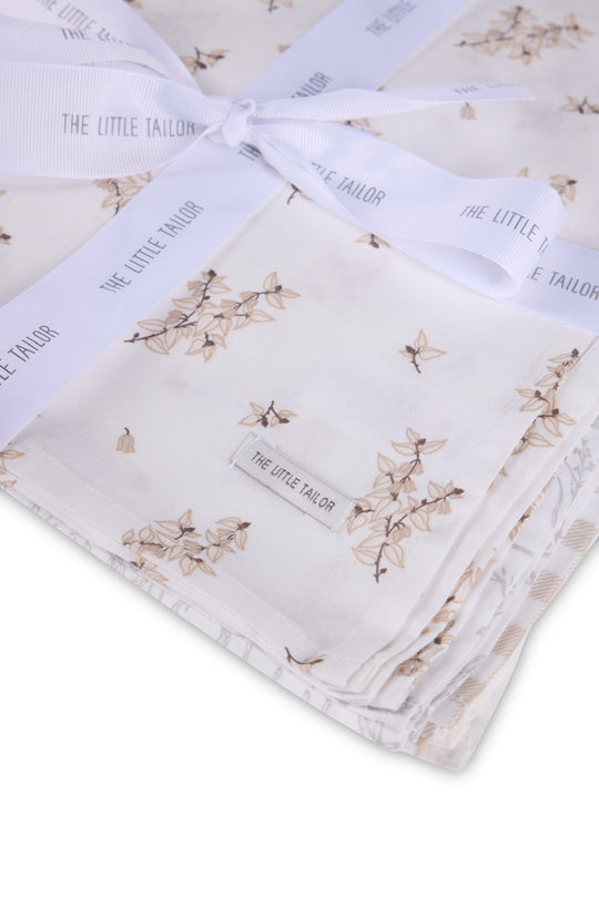 4pk Muslin Squares - Neutral Floral
