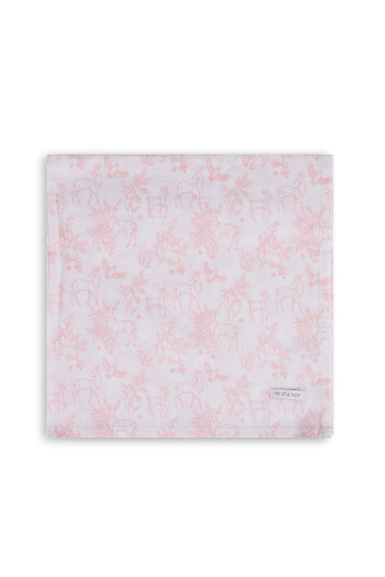 4pk Muslin Squares - Pink Woodland