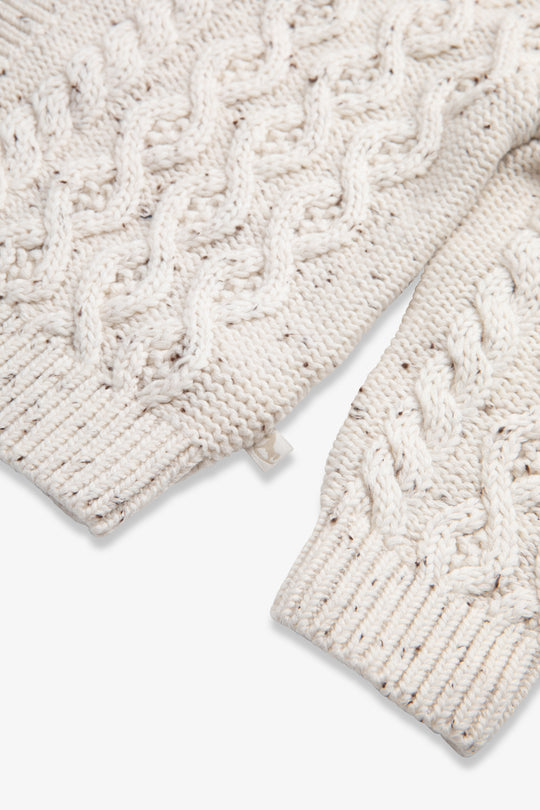 Baby Oatmeal Fisherman Cable Cardigan