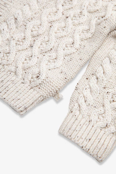 Baby Oatmeal Fisherman Cable Cardigan