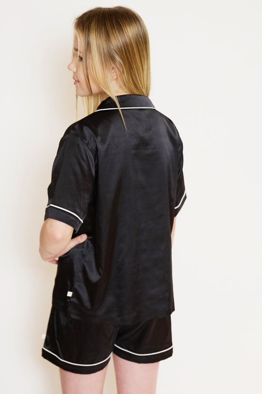 Kids Satin Short Button Through Pyjamas