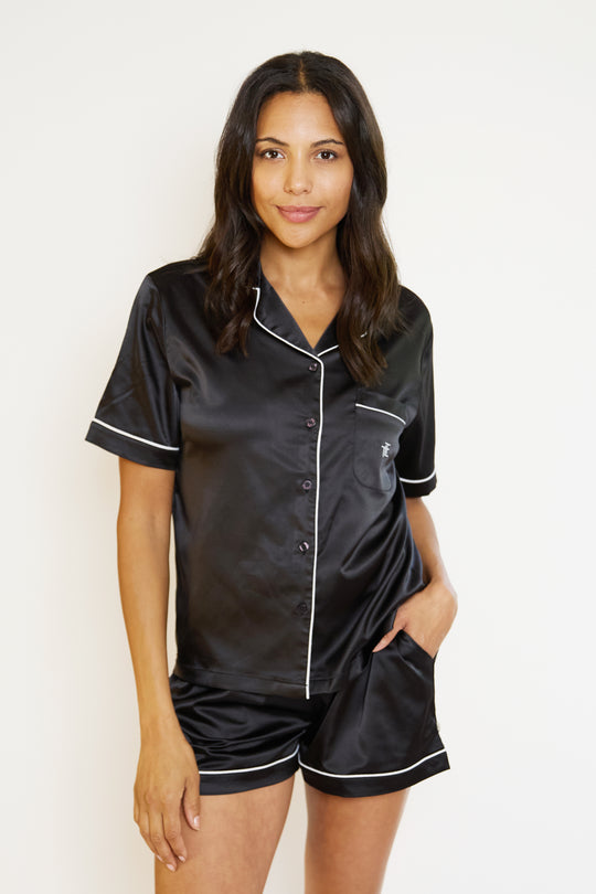 Satin Piped Short Pyjamas