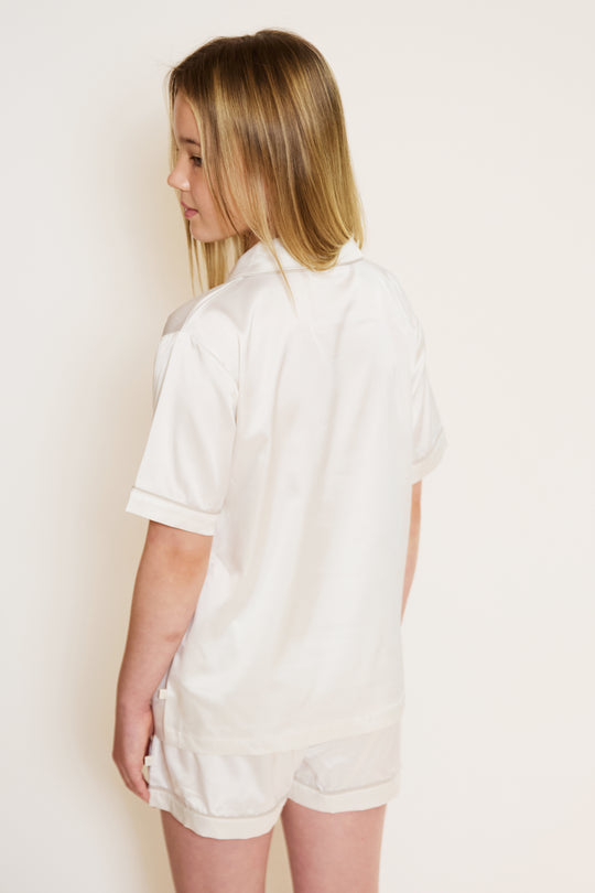 Kids Satin Short Button Through Pyjamas