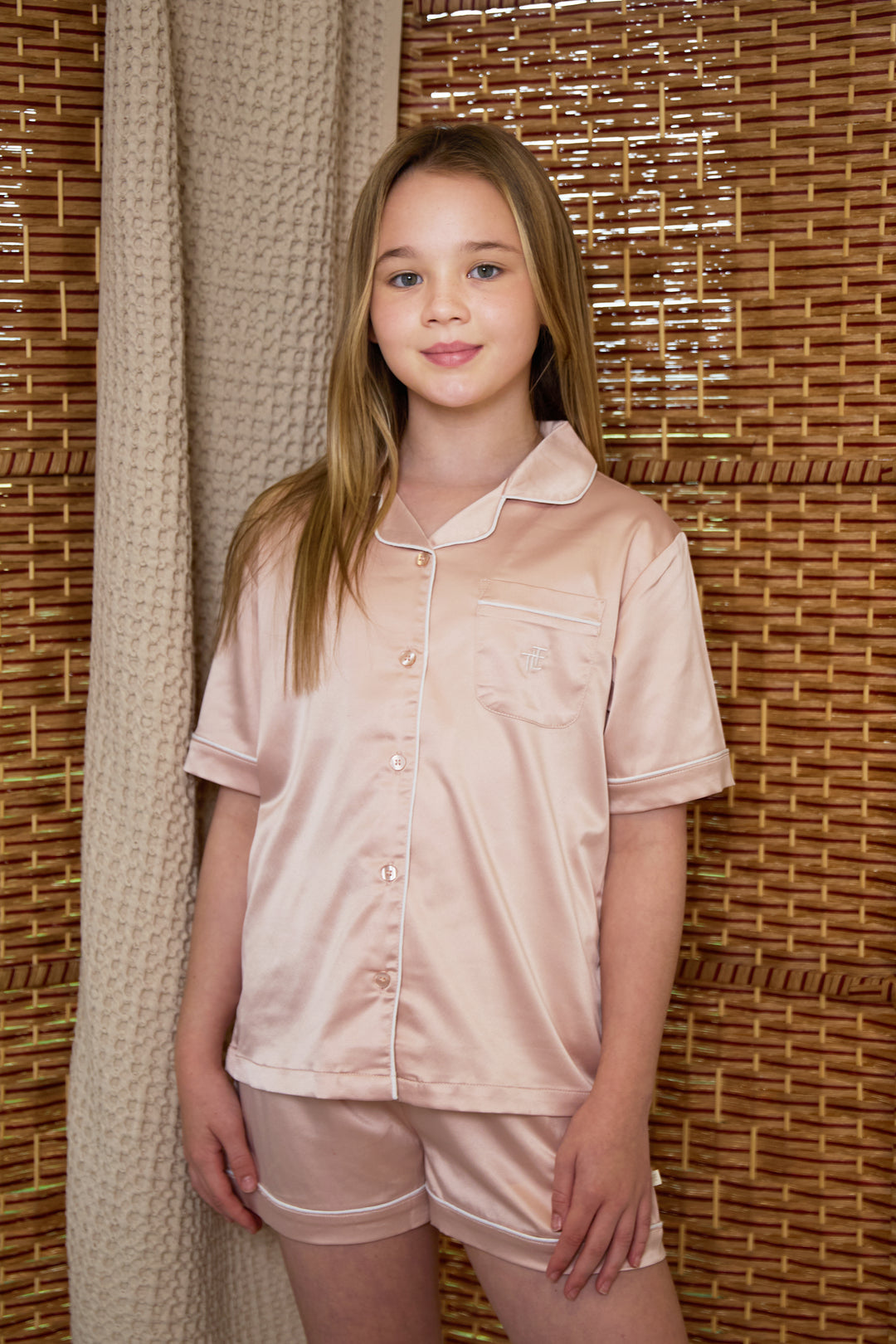 Kids Satin Short Button Through Pyjamas