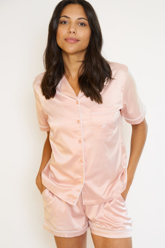 Satin Piped Short Pyjamas
