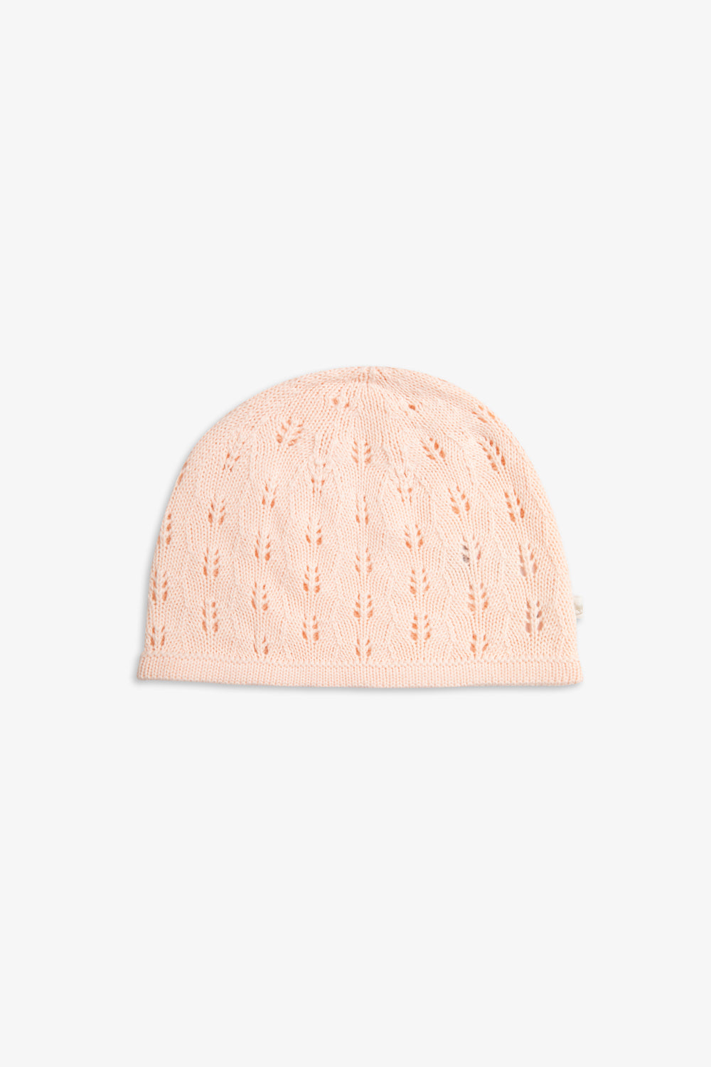 Pink Cotton Knitted Pointelle Hat (PK)