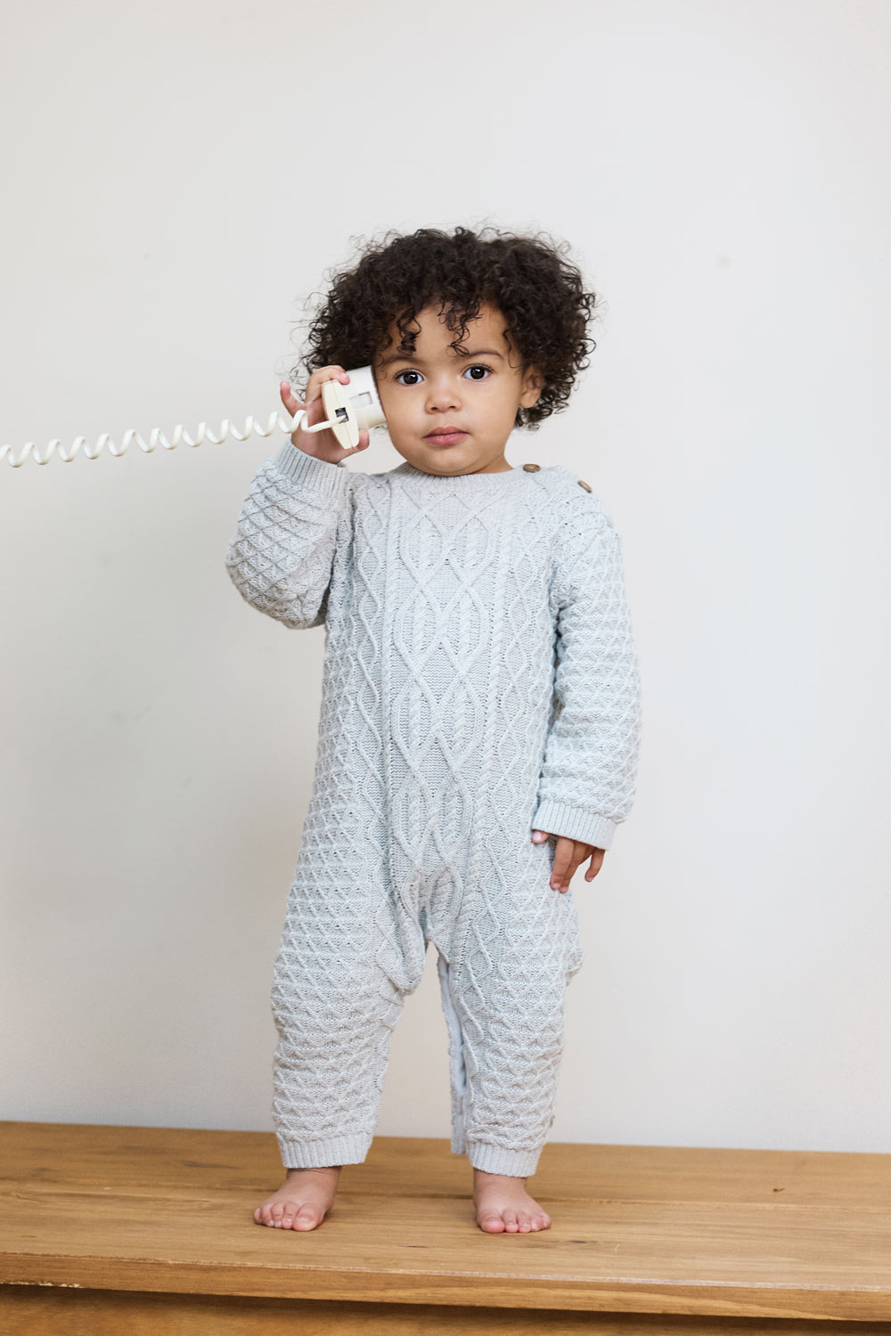 Cable Knit Romper And Hat Baby Gift Set