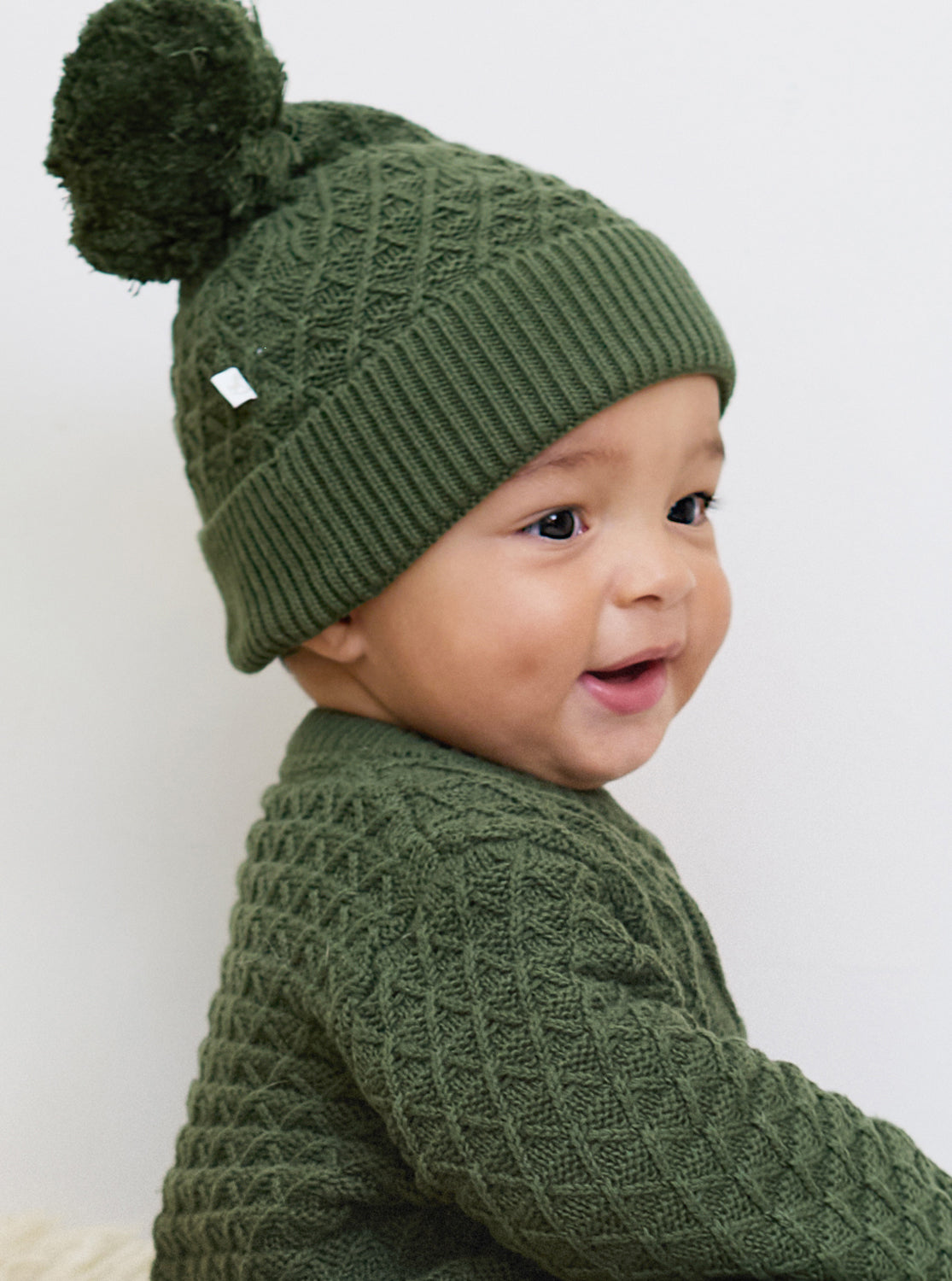 Cable Knit Romper And Hat Baby Gift Set