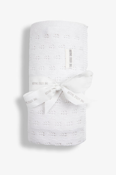 Pointelle Blanket, white