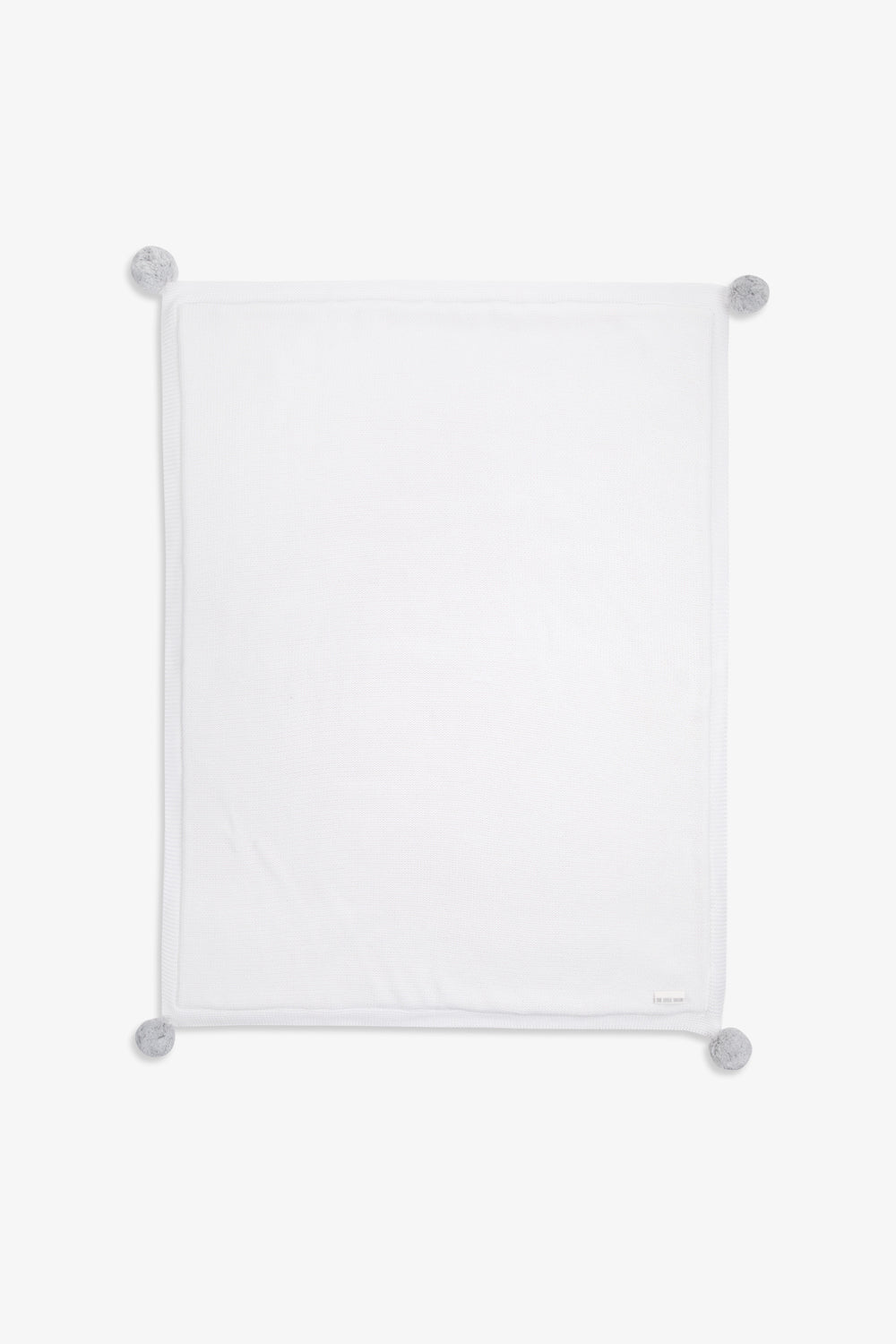White/Grey Pom Pom Plush Blanket