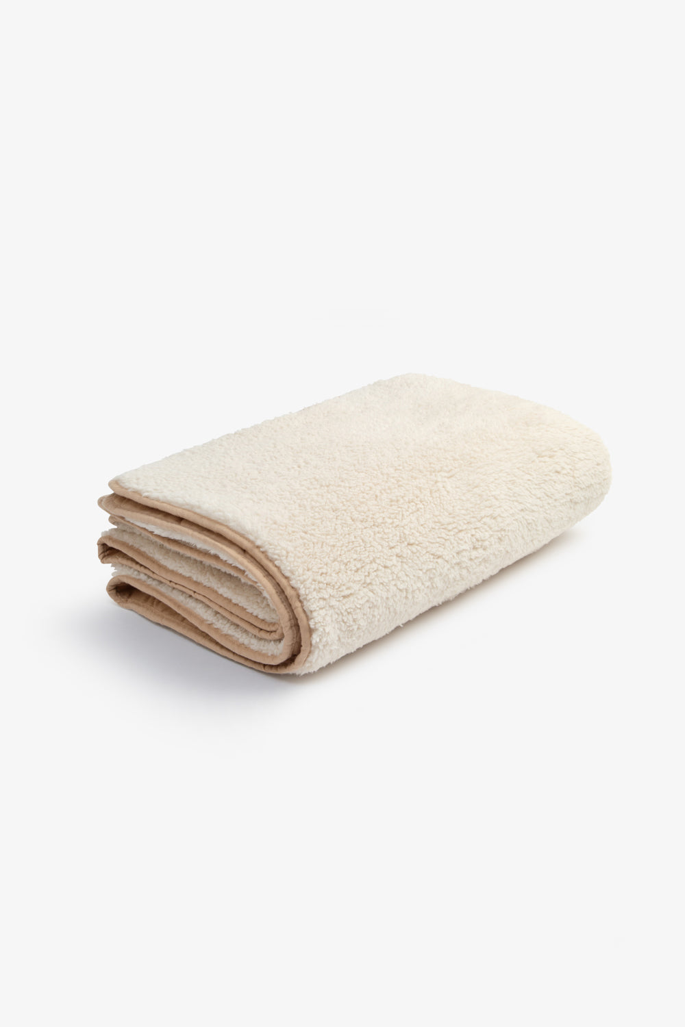 Cream Plush Sherpa/ quilted reversible blanket
