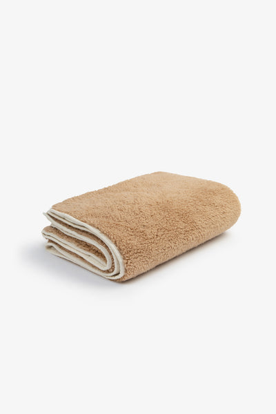 Tan Plush Sherpa/ quilted reversible blanket